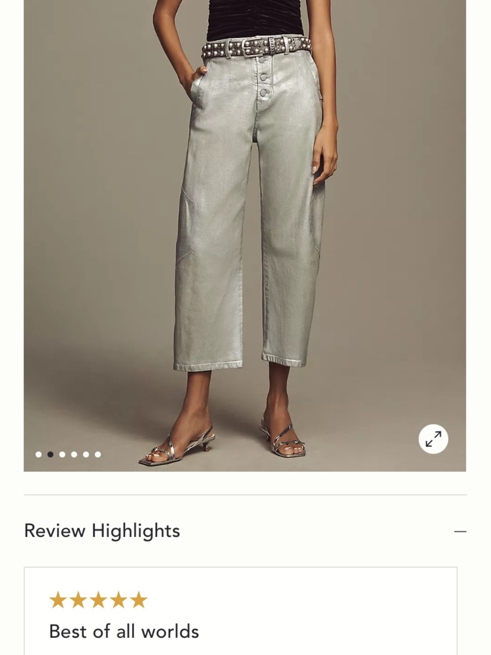Pilcro Metallic Silver Women’s Crop Pants - Picture 7 of 11